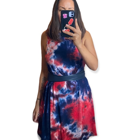 Emporio Armani Roman Stud Buckle Leather Wide Belt Navy Blue NWOT - Picture 3 of 10